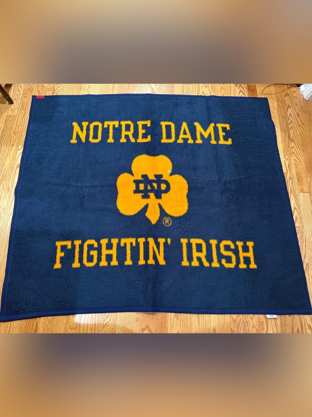 Vintage Notre Dame Fleece Throw Blanket Biederlack